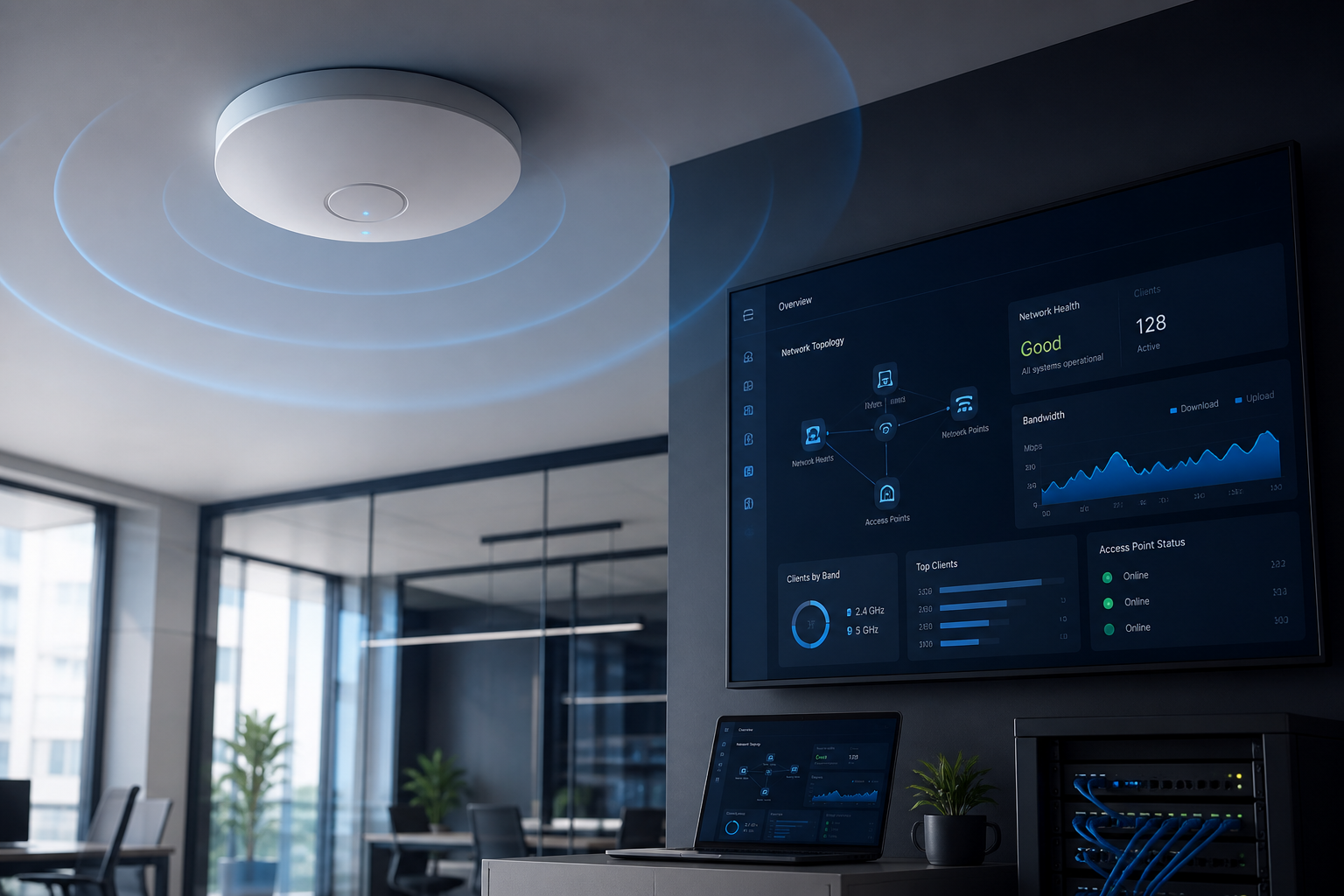 Business networking and Wi-Fi system